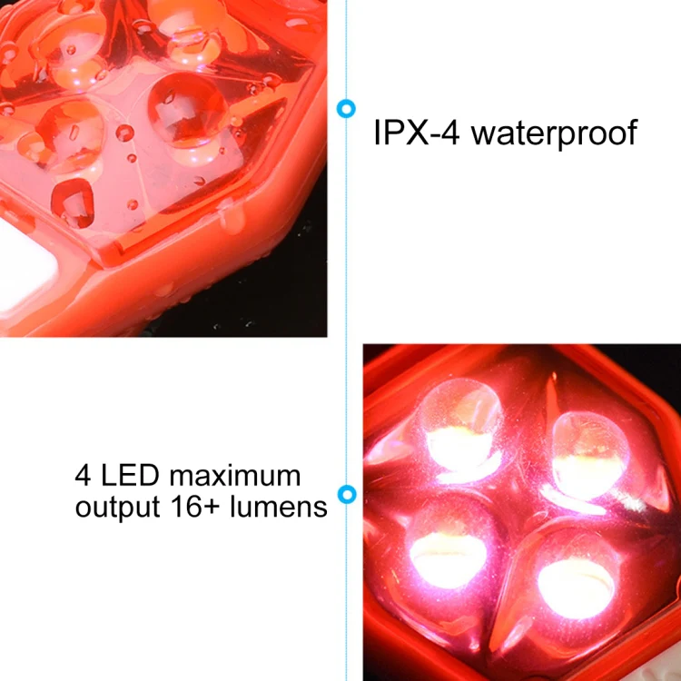 Multifunctional Outdoor Bicycling Running Warning Light Bicycle Taillight LED Back Clip Light(Red) - Image 4