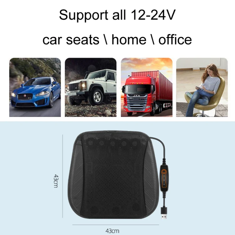 Multifunctional USB Fan Ventilation Heat Dissipation Car Seat Cushion(Navy) - Image 3