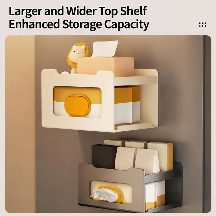 Multifunctional Wall Mounted Magnetic Tissue Storage Holder(Gun Metal) - Image 11