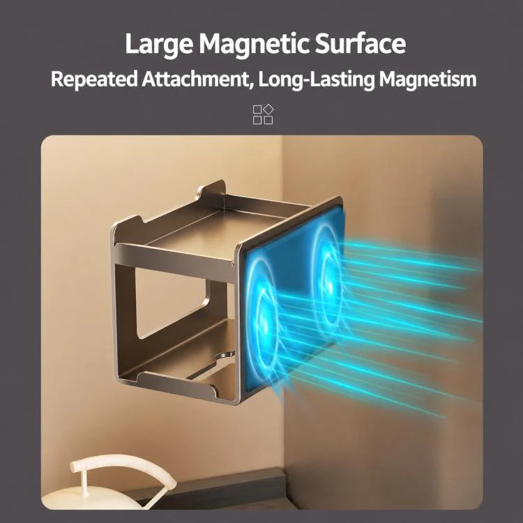 Multifunctional Wall Mounted Magnetic Tissue Storage Holder(Milky White) - Image 7