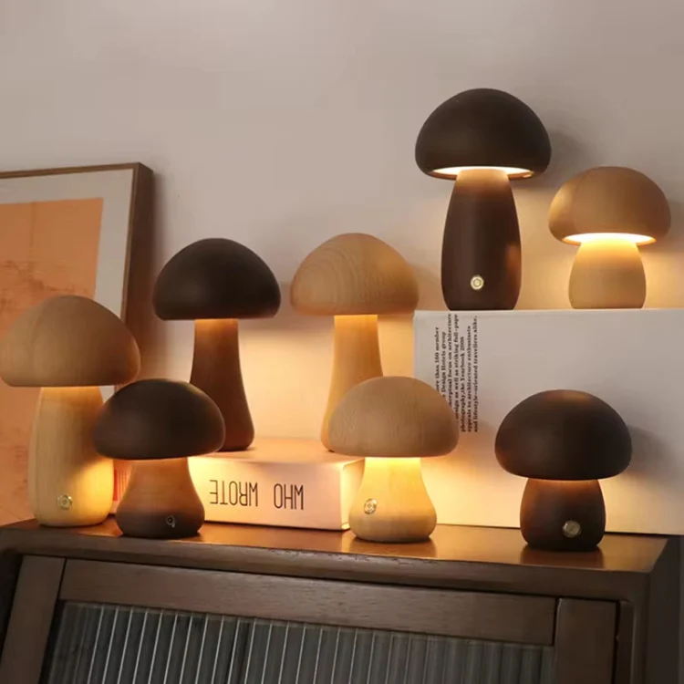 Mushroom Shape Night Light Touch Control Dimmable Bedside Atmosphere Lamp, Style: C Type Beech - Image 2