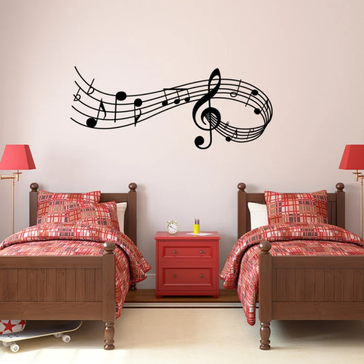 Music Sound Notes Wall Decal Bedroom Music Classroom Decor Removable Music Sticker, Size:S 22cmx57cm(White) - Image 6
