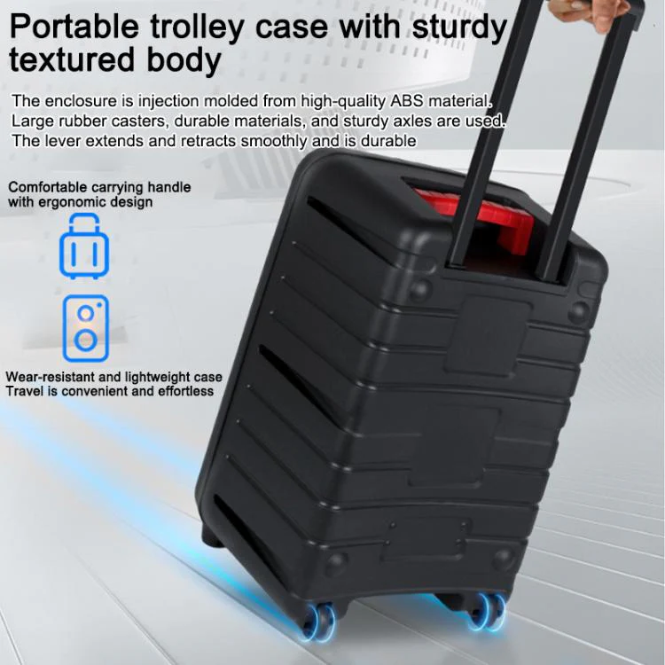 N-625 Outdoor Karaoke 12-inch Woofer RGB Portable Trolley Bluetooth Speaker with Dual Wireless Mic, Plug:UK Plug(Black) - Image 5