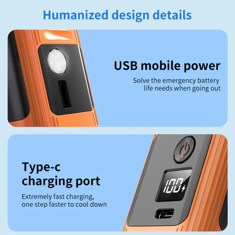 N610Y Waist Hanging High Speed Mini Fan(Orange) - Image 11