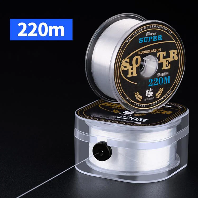 NAIGUAN Fluorocarbon Fishing Line Abrasion Resistant Invisible Carbon Lure Leader Line, Spec: No. 3.0(Transparent)
