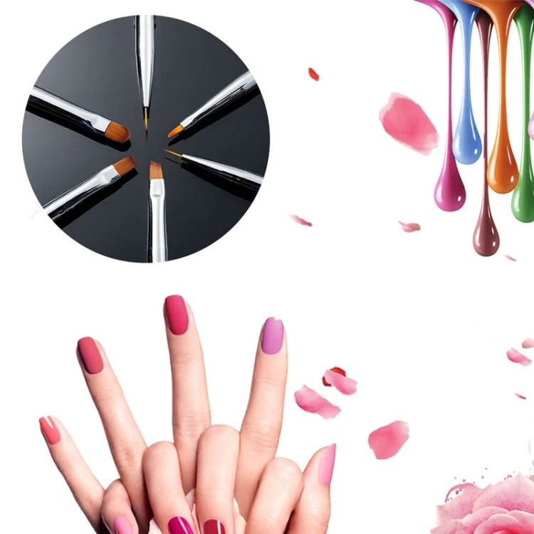 Nail Brush Color Painting Flower Carving Pen Pull Pen Light Therapy Gel Pen Flat Head Pen Nail Pen(Red) - Image 5