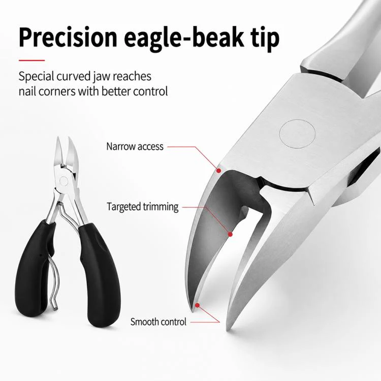 Nail Clipper for Paronychia Stainless Steel Olecranon Nail Nipper(Black) - Image 4