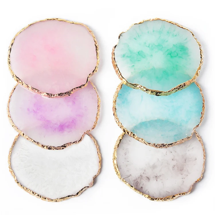 Nail Palettes Resin Agate Pieces Nail Painting Palette Decoration Storage Tray(Grey) - Image 5