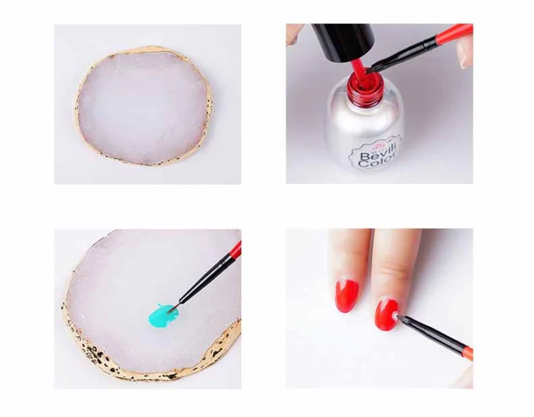 Nail Palettes Resin Agate Pieces Nail Painting Palette Decoration Storage Tray(Pink) - Image 8