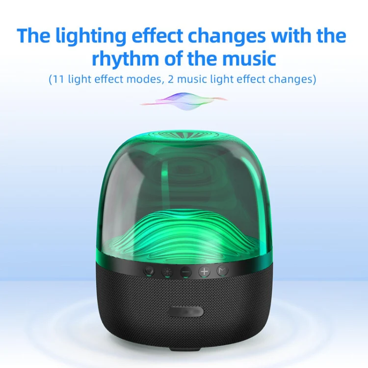 NBY 6680 Colorful Light 6D Stereo Wireless Bluetooth Speaker(Black) - Image 7