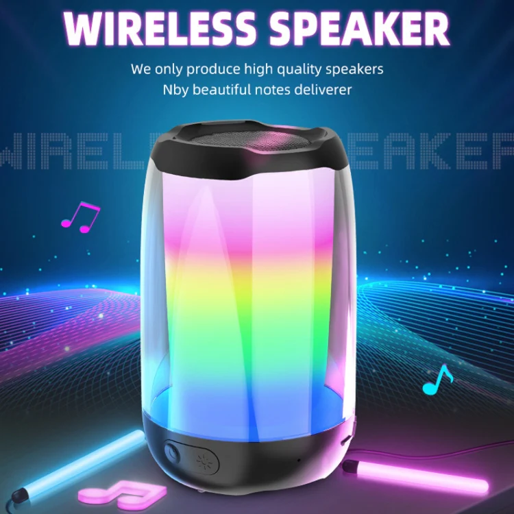 NBY8893 Pulsating Colorful Portable Stereo Bluetooth Speaker(White) - Image 4