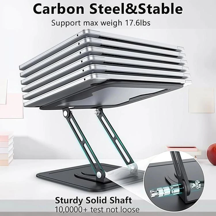 NH-02Pro 360 Degree Rotating Foldable Height Adjustable Ventilated Metal Computer Stand - Image 8