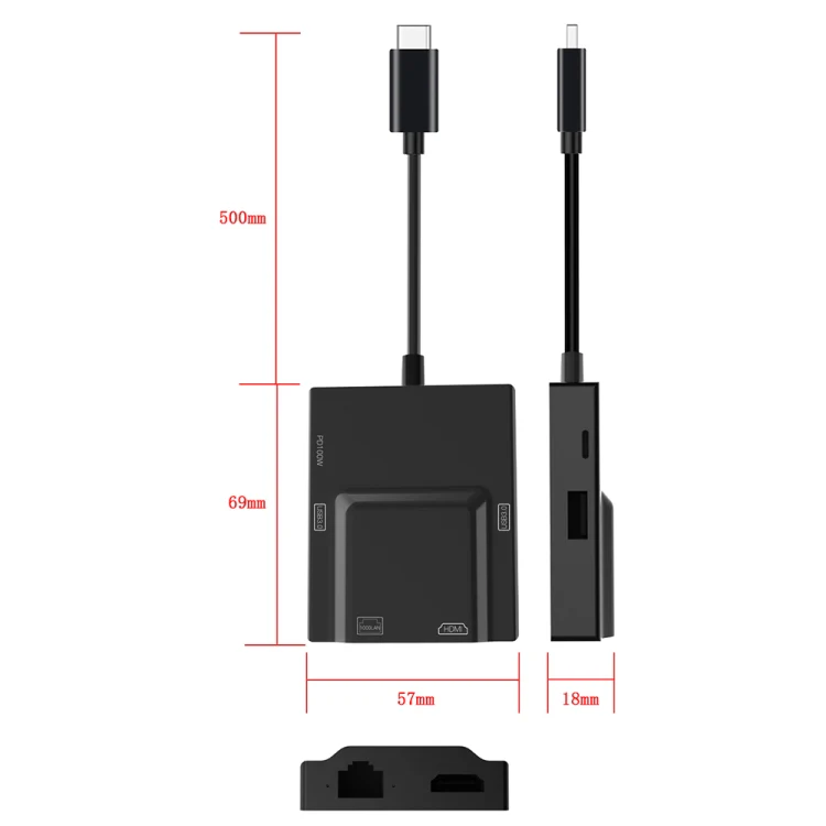 NK-3057HDMI 5 in 1 USB-C / Type-C Multifunctional Converter Docking Station HUB Adapter - Image 2
