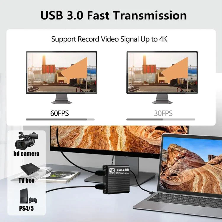 NK-H41 USB 3.0 HDMI 4Kp30 HD Video Capture Card Device(Black) - Image 5