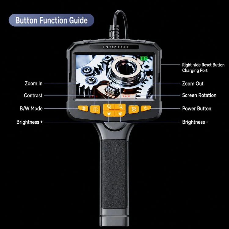 NK008S 2m Cable Length 5.5mm Lens Endoscope Camera With 4.3 inch IPS HD Screen Borescope Camera HD1080P IP67 Waterproof Inspection Camera - Image 3