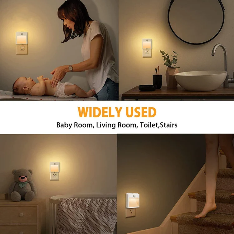 NL2101 Motion Sensor LED Night Light AC Plug Dimming Sleep Lights,Spec: Warm White US Plug - Image 8