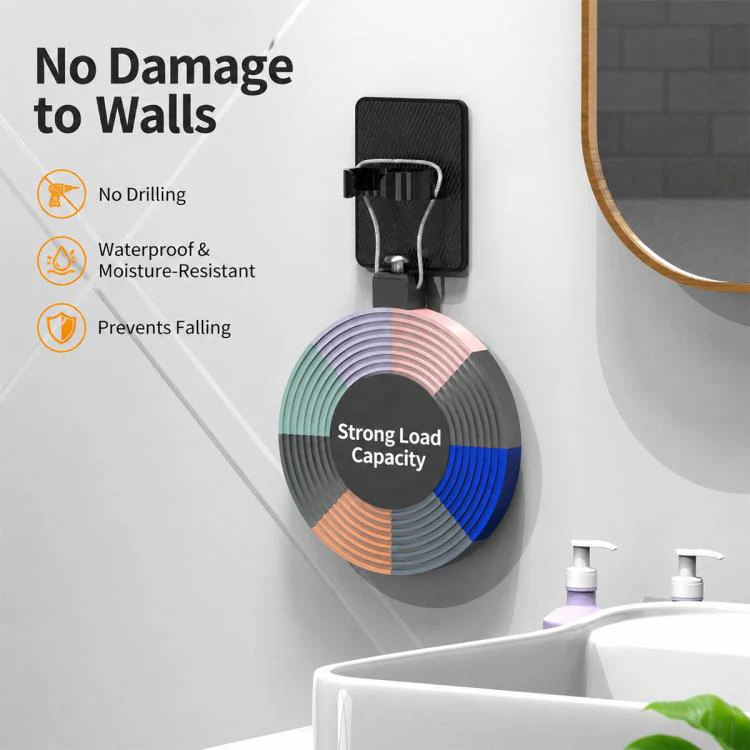 No-drill Comb Holder Wall Mount Storage Rack(White) - Image 2