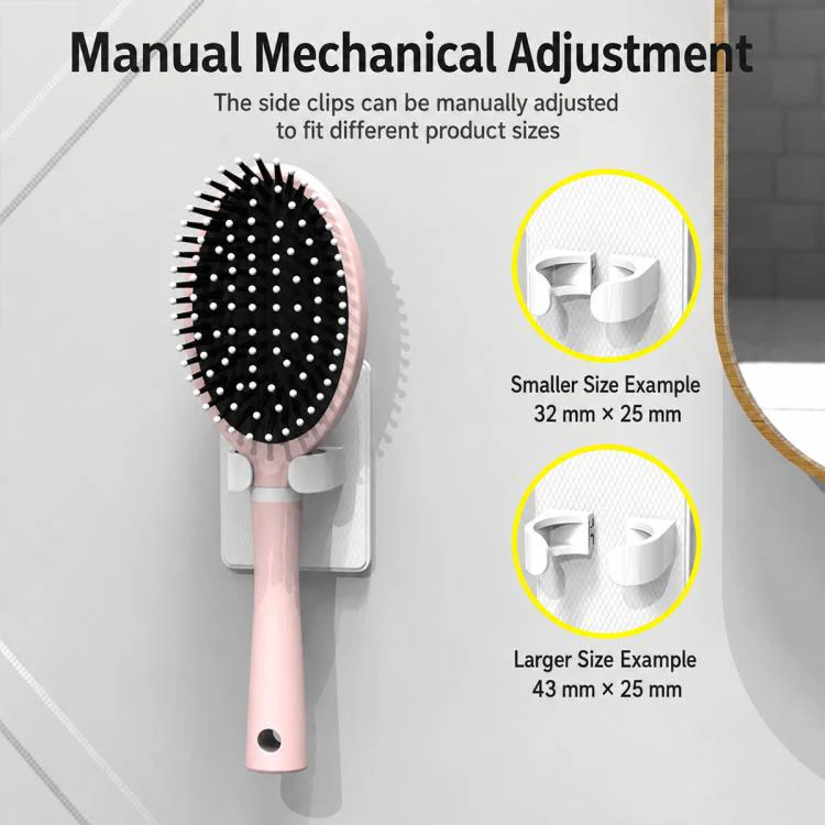 No-drill Comb Holder Wall Mount Storage Rack(White) - Image 5