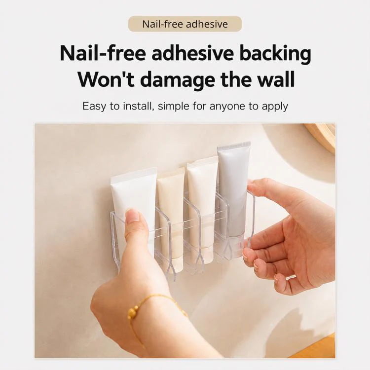 No-drill Wall Mounted Facial Cleanser Holder(Transparent) - Image 6