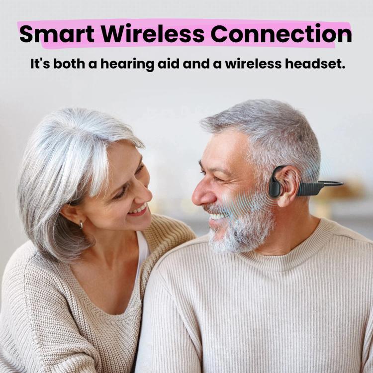 Noise Reduction HD Bone Conduction Hearing Aid Earphones Open-Ear Wireless Bluetooth Headphones(Black) - Image 7
