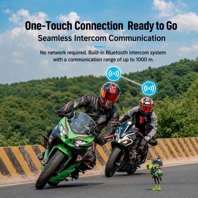Noise Reduction Motorcycle Helmet Waterproof Wireless Bluetooth Earphone(Black) - Image 8