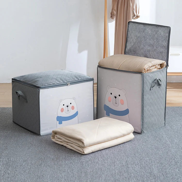 Non-woven Clothing Organization Quilt Dustproof Storage Bag, Color: Vertical Light Blue 48x35x48cm - Image 4