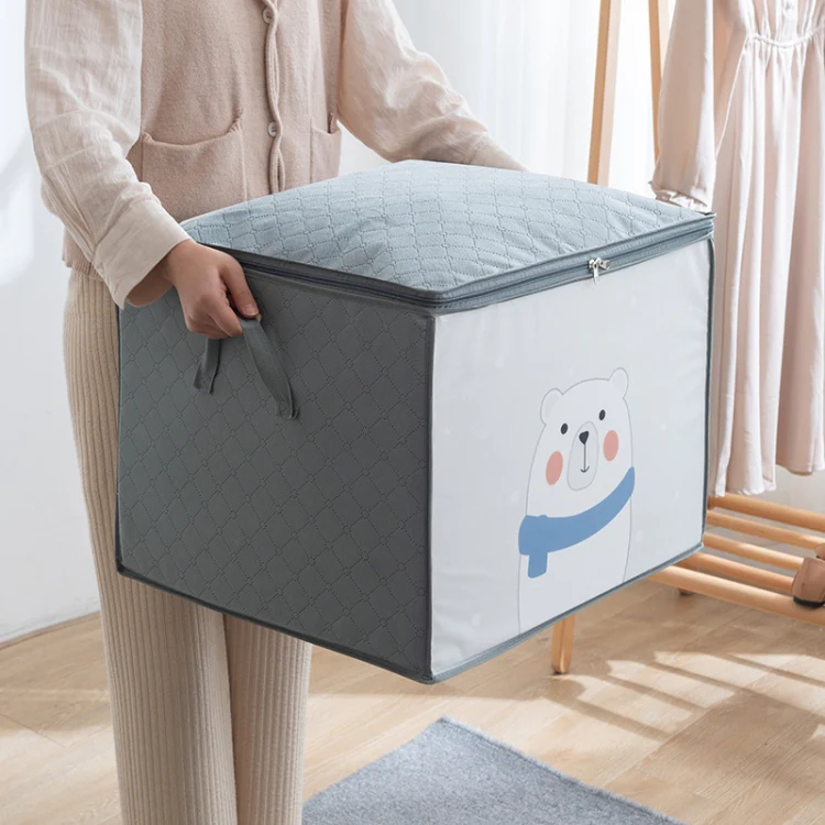 Non-woven Clothing Organization Quilt Dustproof Storage Bag, Color: Vertical Light Blue 48x35x48cm - Image 6