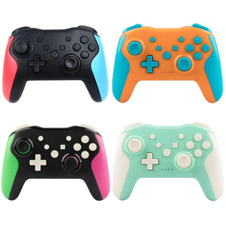 NS009 6-Axis Vibration Burst Wireless Bluetooth Gamepad For Switch Pro(Black Green Purple) - Image 2