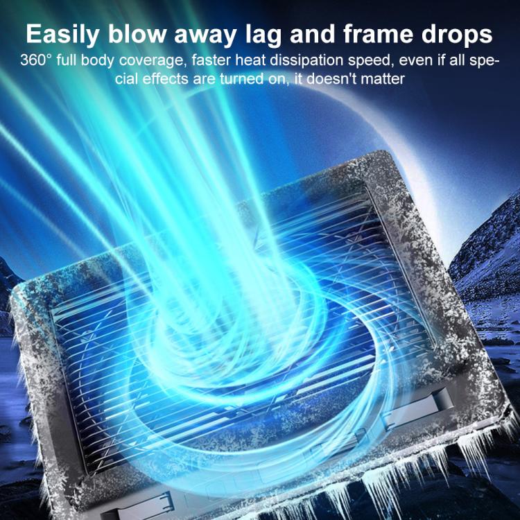 NUOXI C600 Colorful RGB Laptop Cooler Support 8-Level Adjustable Height, Specification:Dual Fans(Black) - Image 9