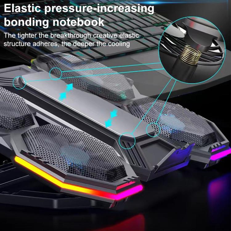NUOXI F32 6-Level Height Adjustable RGB Laptop Cooler, Style:With Semiconductor Cooling - Image 2