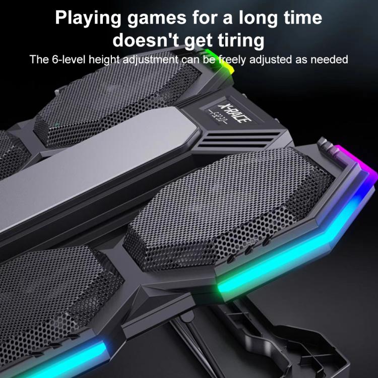 NUOXI F32 6-Level Height Adjustable RGB Laptop Cooler, Style:With Semiconductor Cooling - Image 4