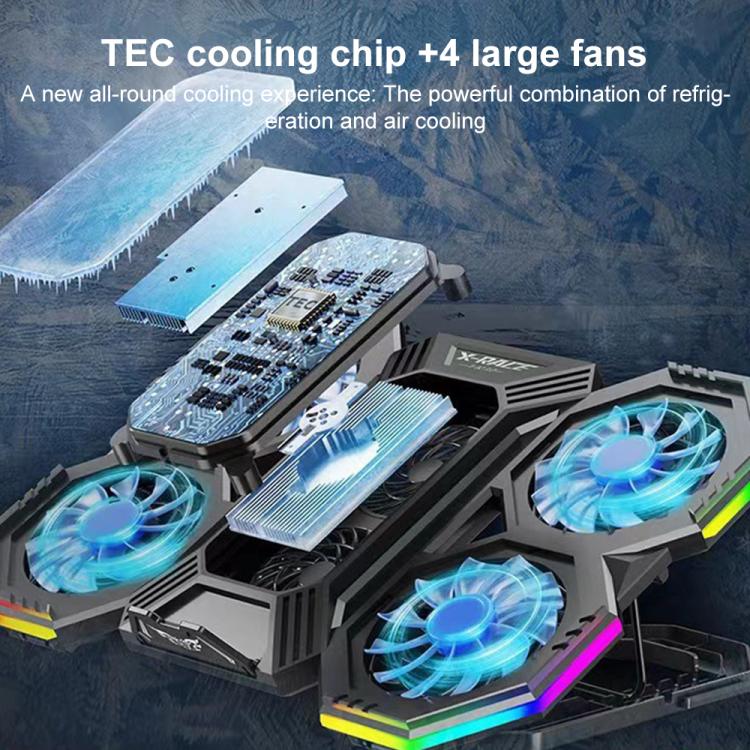 NUOXI F32 6-Level Height Adjustable RGB Laptop Cooler, Style:With Semiconductor Cooling - Image 7