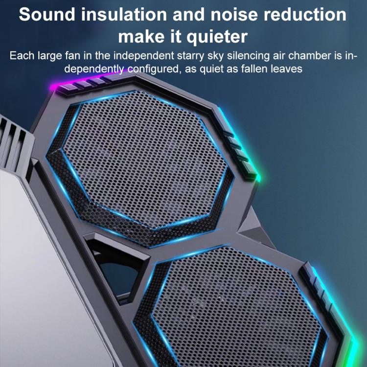 NUOXI F32 6-Level Height Adjustable RGB Laptop Cooler, Style:With Semiconductor Cooling - Image 8