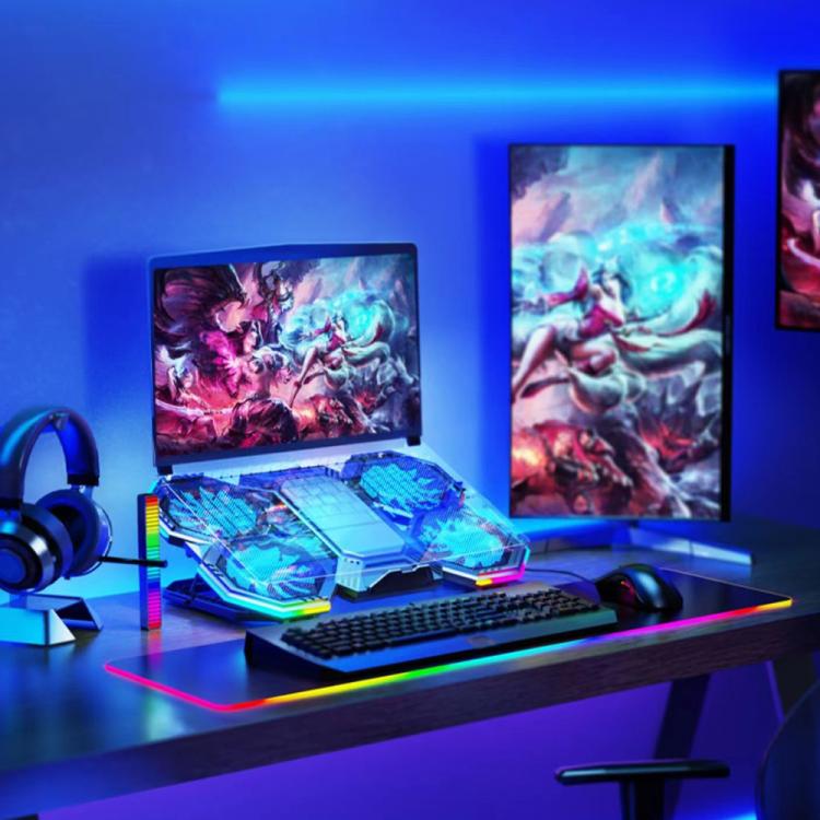 NUOXI F32 6-Level Height Adjustable RGB Laptop Cooler, Style:With Semiconductor Cooling - Image 9