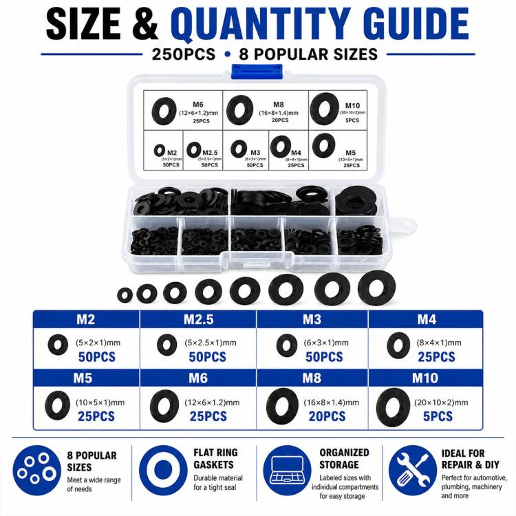 O-shaped Seal Fixing Ring Tool Kit 250 pcs /Set(Black) - Image 3