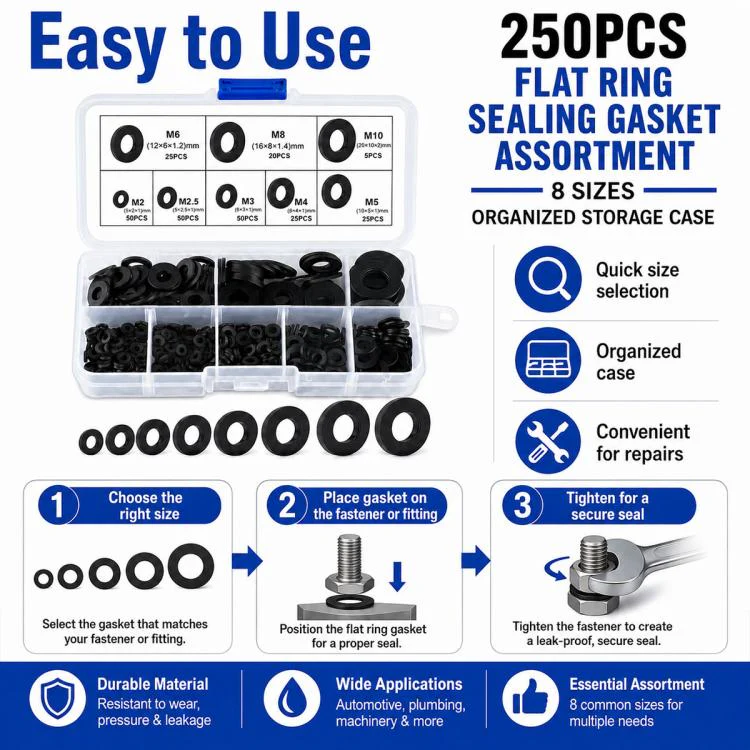 O-shaped Seal Fixing Ring Tool Kit 250 pcs /Set(Black) - Image 7