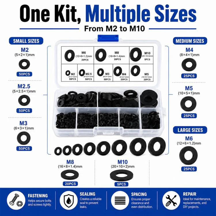 O-shaped Seal Fixing Ring Tool Kit 250 pcs /Set(Black) - Image 9