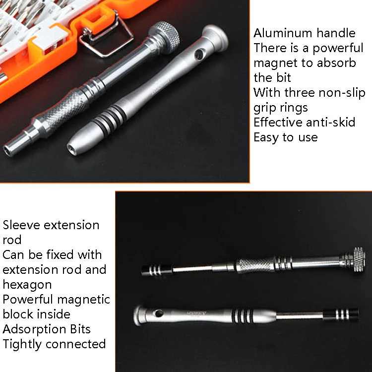 Obadun 9800 58 in 1 Screwdriver Set Manual CRV Batch Mobile Phone Disassembly Glasses Repair Tool(Orange) - Image 4