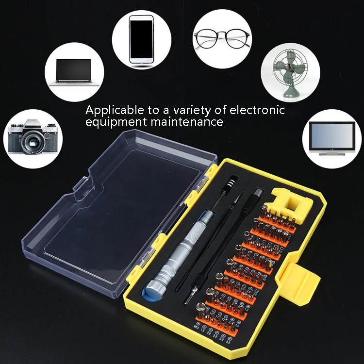 Obadun 9802B 52 in 1 Aluminum Alloy Handle Hardware Tool Screwdriver Set Home Precision Screwdriver Mobile Phone Disassembly Tool(Orange Box) - Image 6