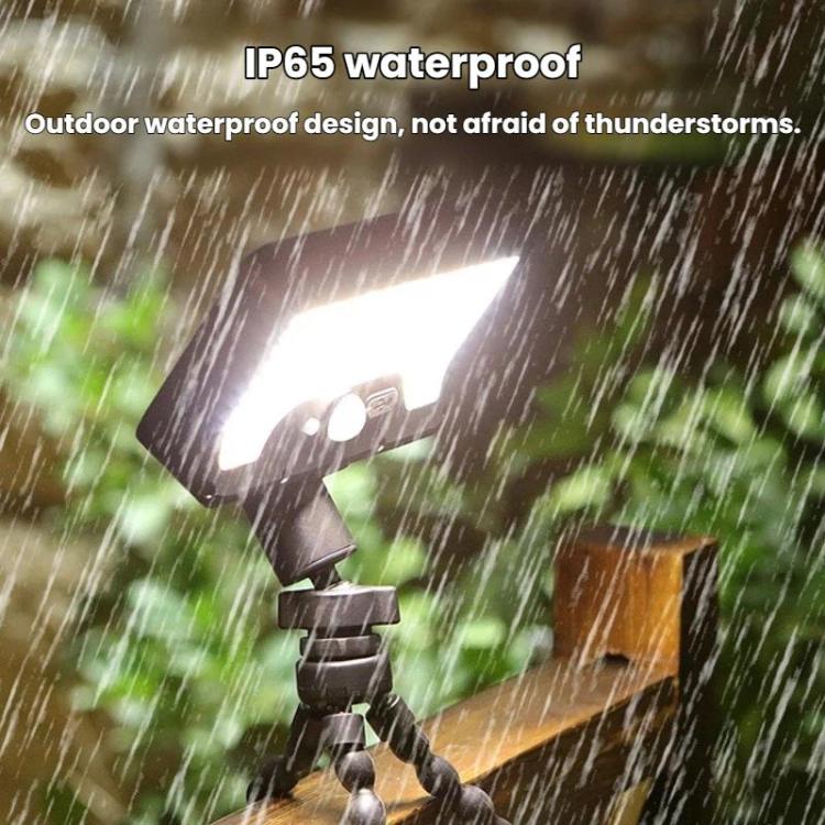 Octopus Style Solar Motion Sensor Waterproof Light Outdoor Smart Courtyard Light, Spec: Warm Light Black - Image 5