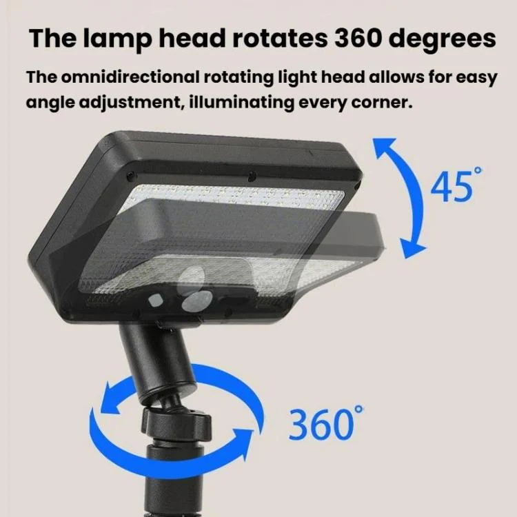 Octopus Style Solar Motion Sensor Waterproof Light Outdoor Smart Courtyard Light, Spec: Warm Light Black - Image 6