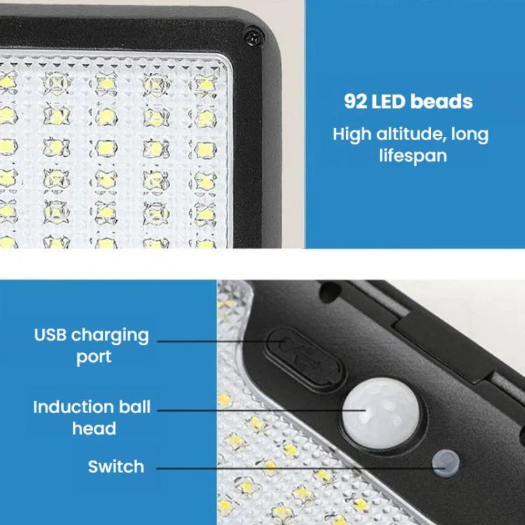 Octopus Style Solar Motion Sensor Waterproof Light Outdoor Smart Courtyard Light, Spec: White Light Black - Image 10