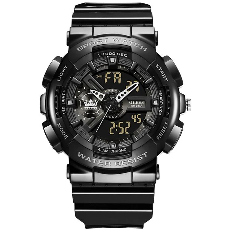 OLEVS 1102 Men Multifunctional Smart Waterproof Electronic Watch(Black + White)