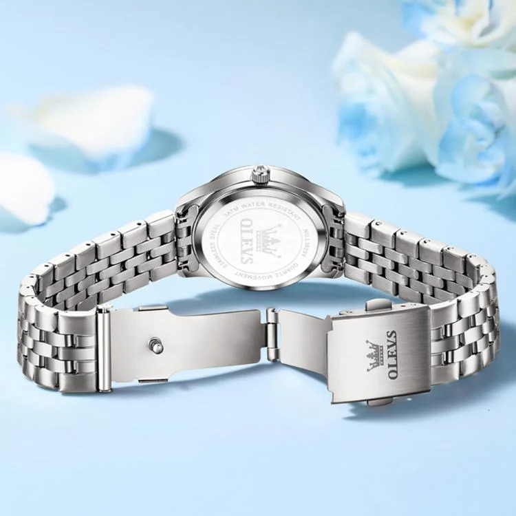 OLEVS 3629 Women Diamond Bezel Luminous Waterproof Quartz Watch(Silver) - Image 3