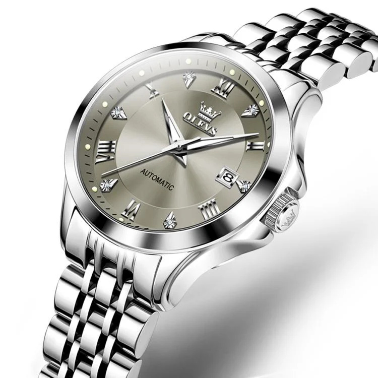 OLEVS 6702 Women Waterproof Luminous Single Calendar Mechanical Watch(Grey) - Image 2