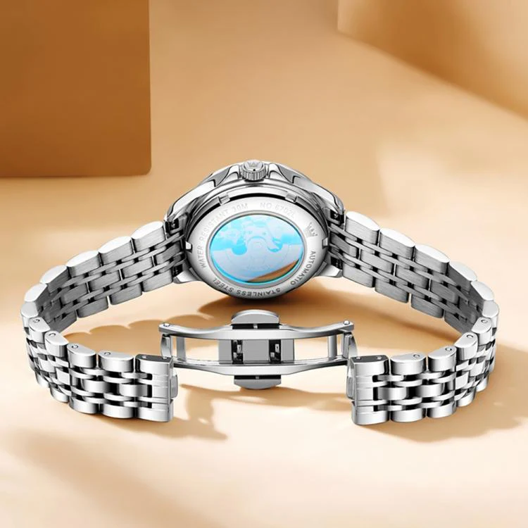 OLEVS 6702 Women Waterproof Luminous Single Calendar Mechanical Watch(White) - Image 3
