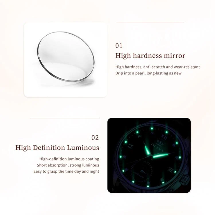 OLEVS 7039 Women Sun Moon Star Luminous Waterproof Mechanical Watch(Black) - Image 4