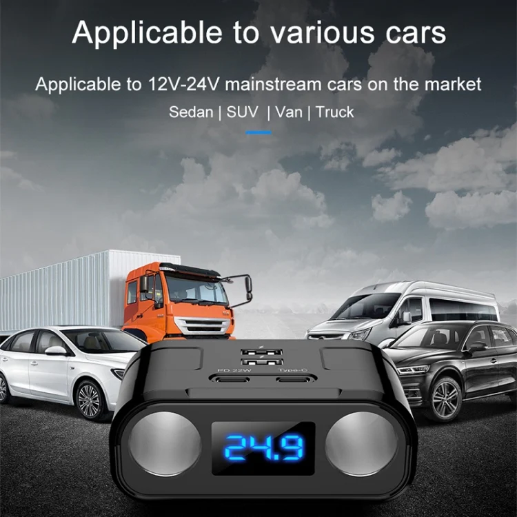 One to Four Car Charger Multifunctional Adapter Expansion Port - Image 9