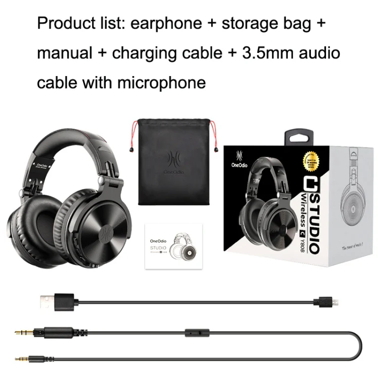 OneOdio PRO-C Bilateral Stereo Pluggable Over-Ear Wireless Bluetooth Monitor Headset(Black) - Image 7