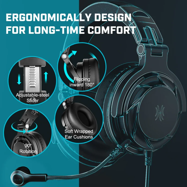 OneOdio PRO GD Phone Tablet Student Wired Headset, Cable Length: 2m(Black) - Image 5